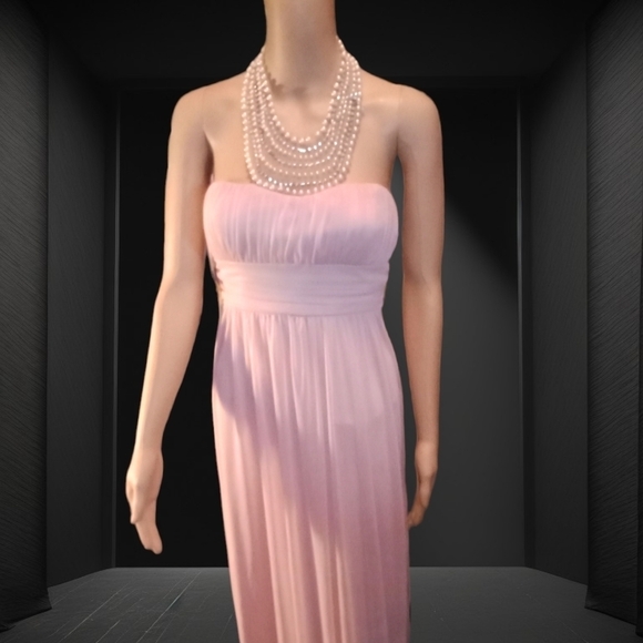 City Triangles Light Pink Beaded Halter Cocktail Prom Maxi Long Dress Size 3 - Picture 1 of 13
